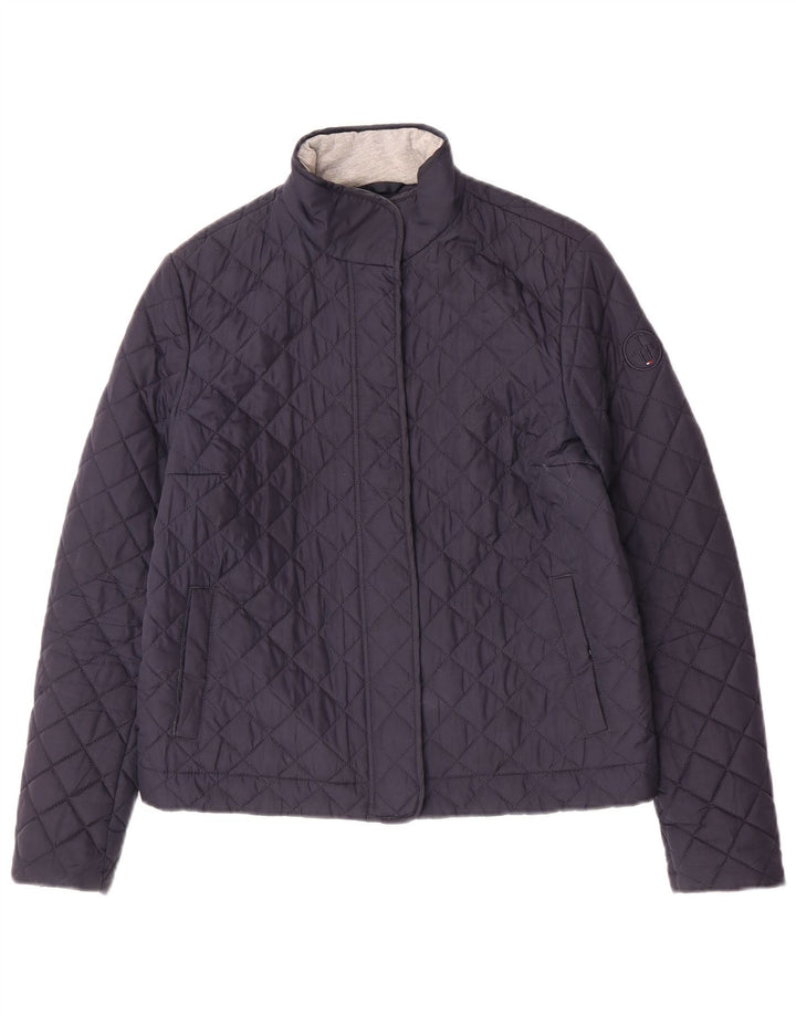 Tommy Hilfiger Womens Quilted Jacket UK 10 Small Navy Blue Polyester