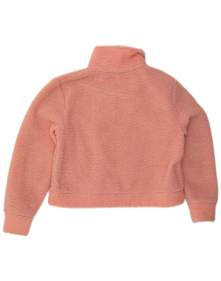 Superdry Womens Teddy Bear Oversized Fleece Jacket UK 10 Small Pink