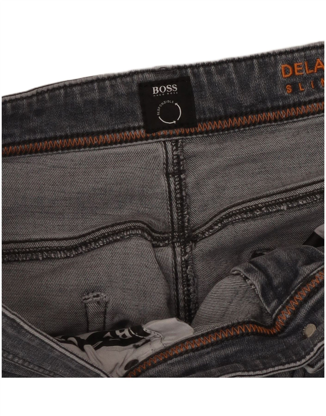 HUGO BOSS Mens Delaware Slim Jeans W36 L32 Grey