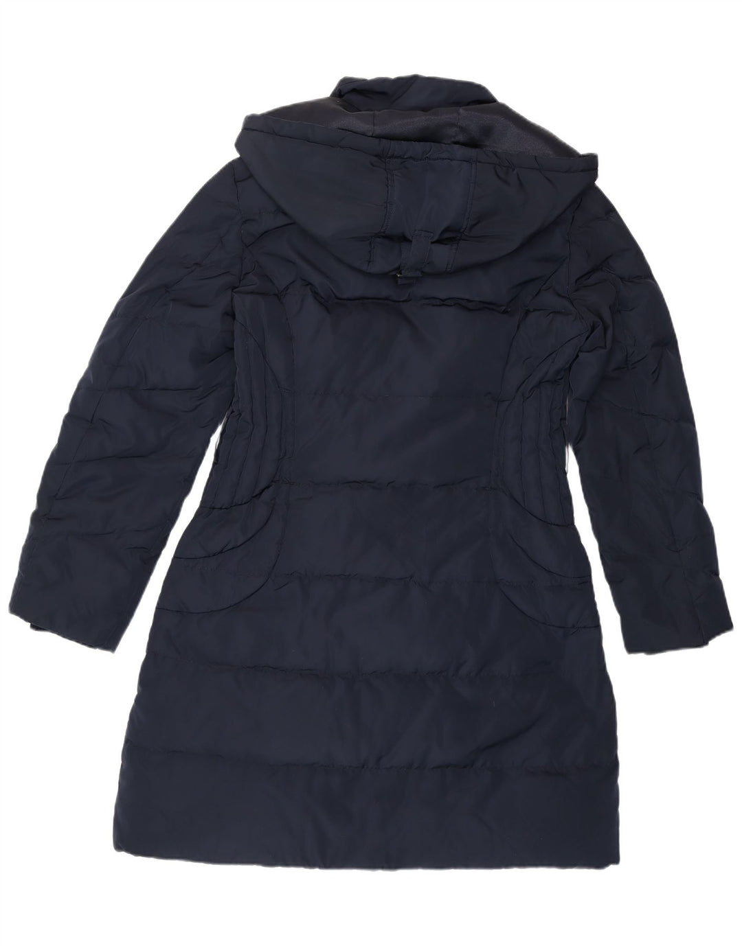 MONSOON Womens Hooded Padded Coat UK 14 Medium Navy Blue Polyester