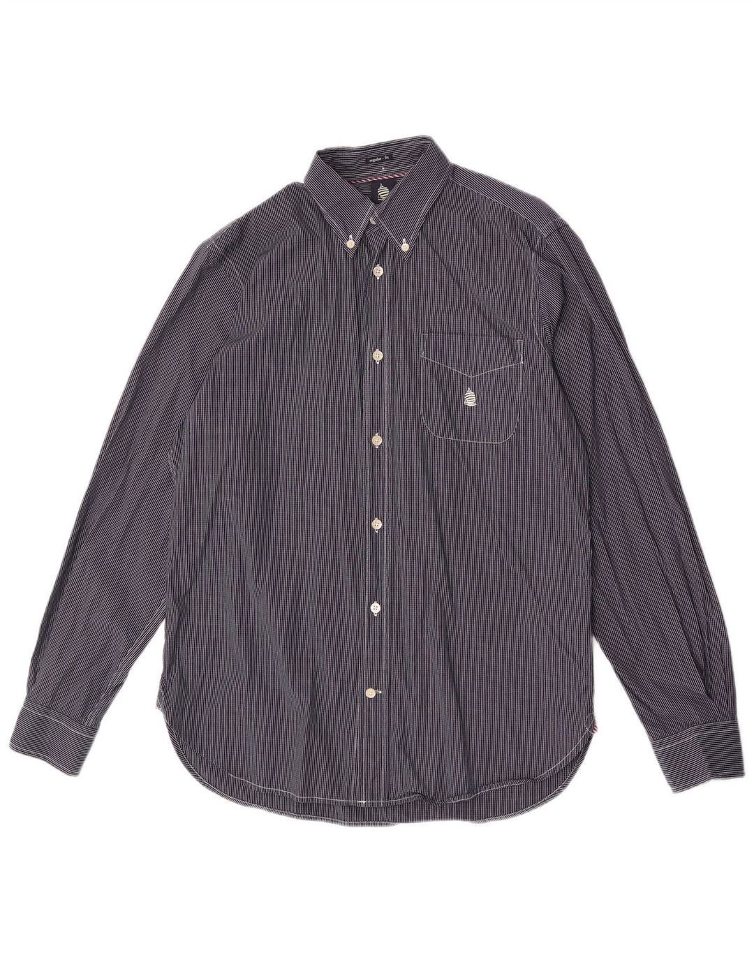 Marina Yachting Mens Regular Fit Shirt Size 39 Medium Navy Blue Check
