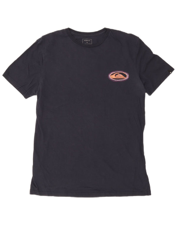 Quiksilver Mens Regular Fit Graphic T-Shirt Top Large Navy Blue Cotton