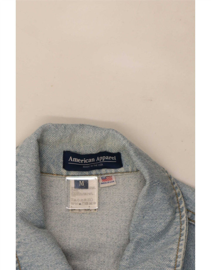 American Apparel Mens Denim Jacket UK 38 Medium Blue Cotton