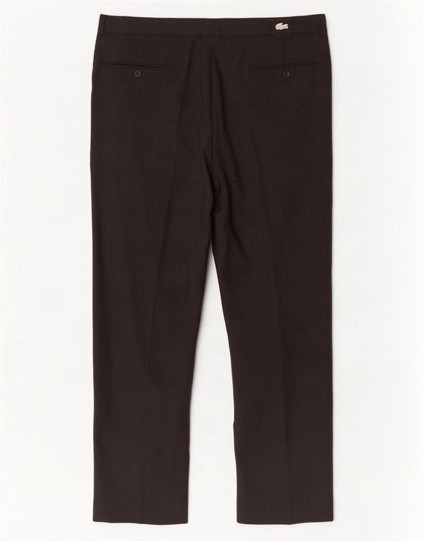 Lacoste Mens Pegged Suit Trousers Size 46 Large W36 L27 Grey Wool