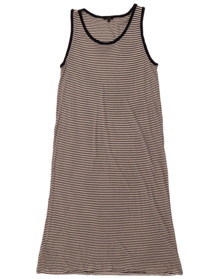 MASSIMO DUTTI Womens Sleeveless Maxi Dress UK 14 Large White Striped