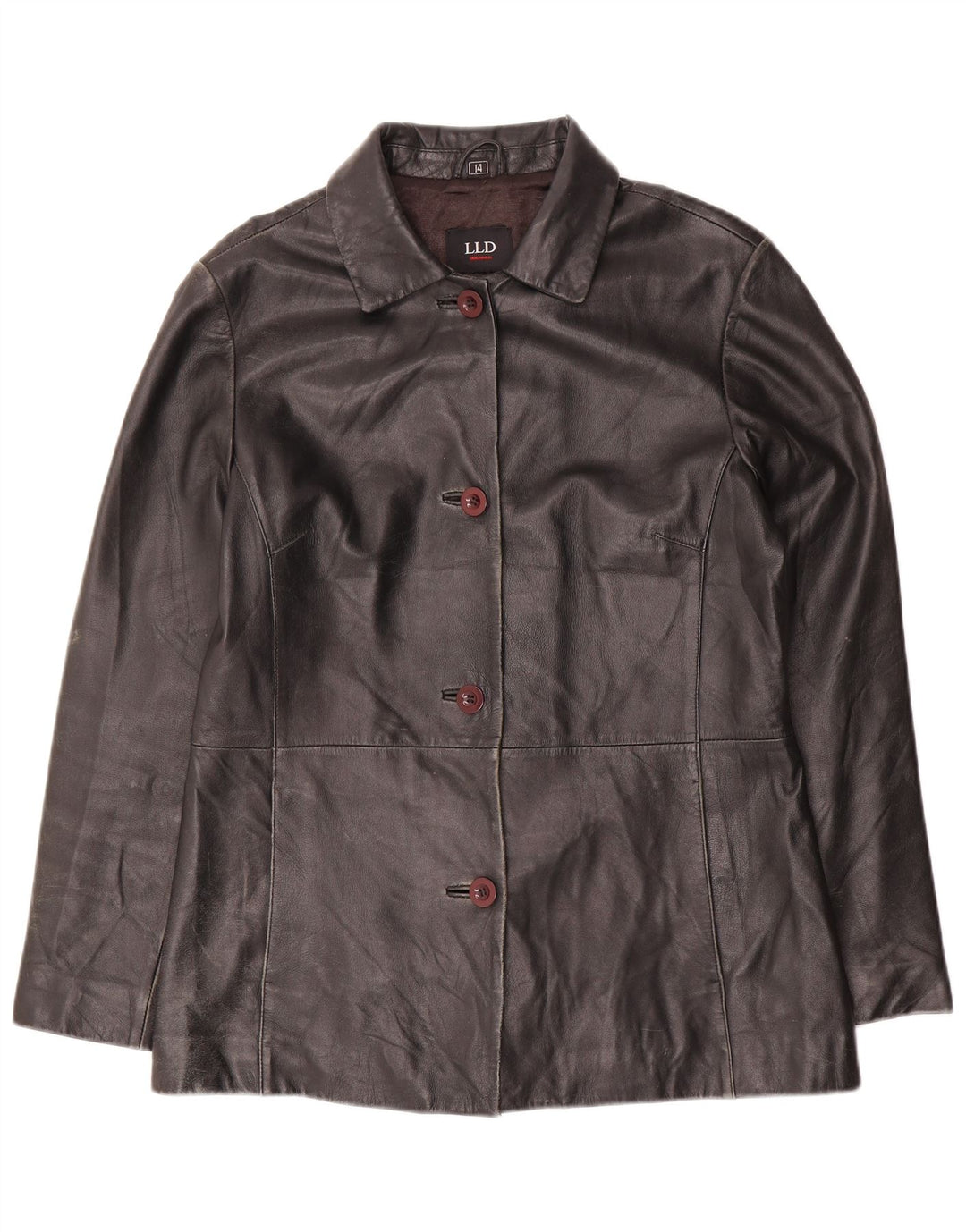 LLD Womens Leather Jacket UK 14 Large Black Leather