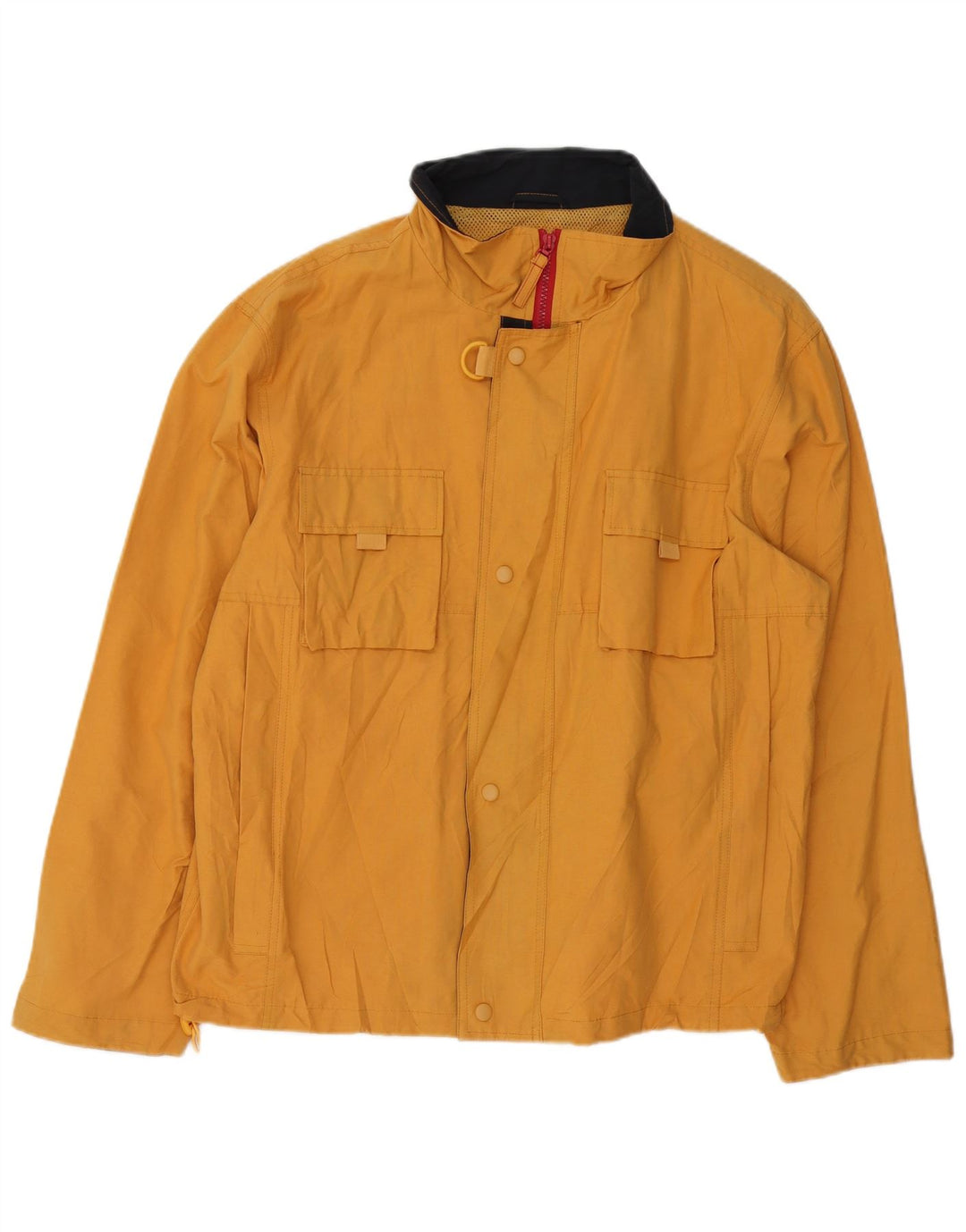 Vintage Mens Rain Jacket UK 42 XL Yellow Nylon
