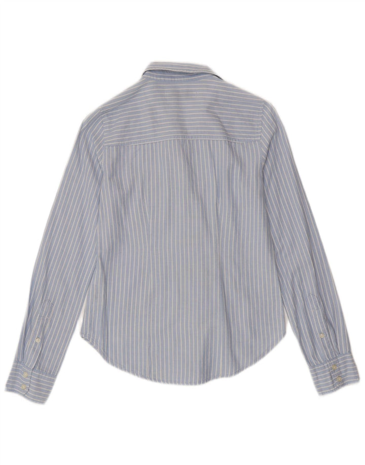 ABERCROMBIE & FITCH Womens Shirt UK 6 XS Blue Striped Cotton