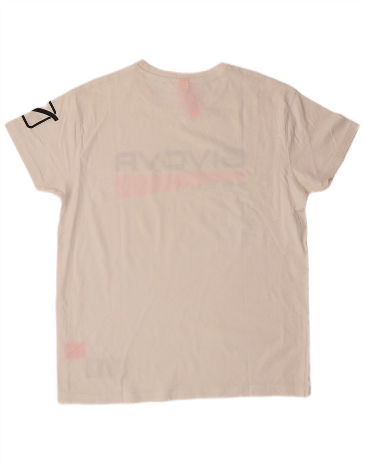 GIVOVA Mens Graphic T-Shirt Top Medium White Cotton