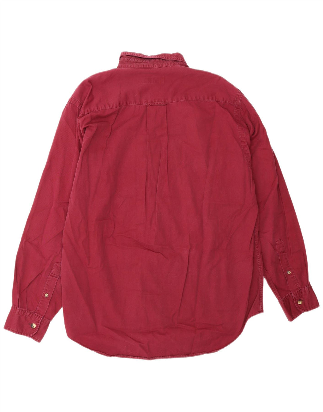 Nautica Mens Shirt Medium Burgundy Cotton