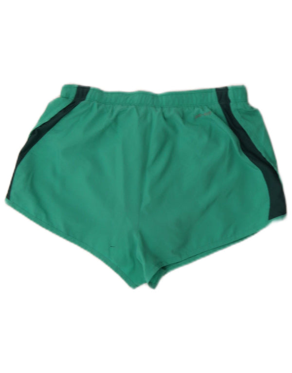Nike Womens Dri Fit Sport Shorts UK 6 XS  Green Colourblock Polyester