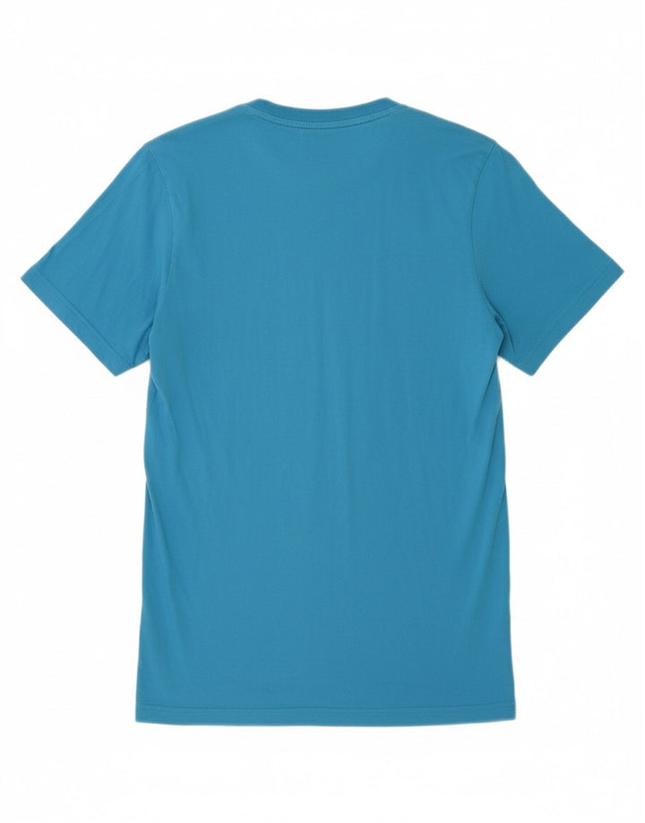 ADIDAS Mens Graphic T-Shirt Top Medium Blue Cotton