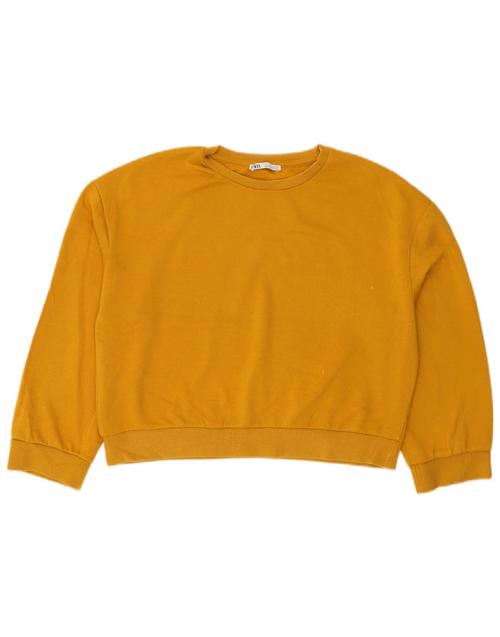 Zara Womens Oversized Sweatshirt Jumper UK 10 Small Yellow
