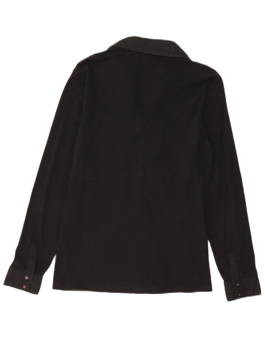 MARINA MILITARE Womens Long Sleeve Polo Shirt UK 18 XL Black Cotton