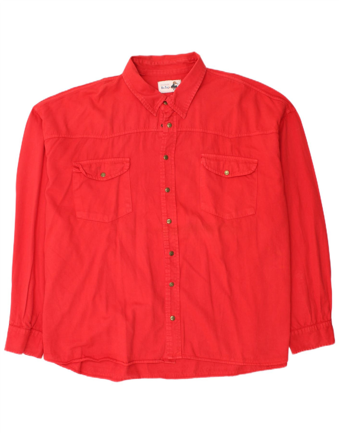 Vintage Mens Denim Shirt 3XL Red