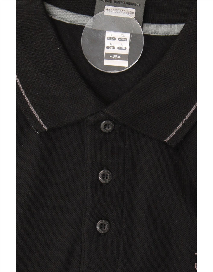 UMBRO Mens Polo Shirt Large Black Vintage Umbro and Second-Hand Umbro from Messina Hembry 