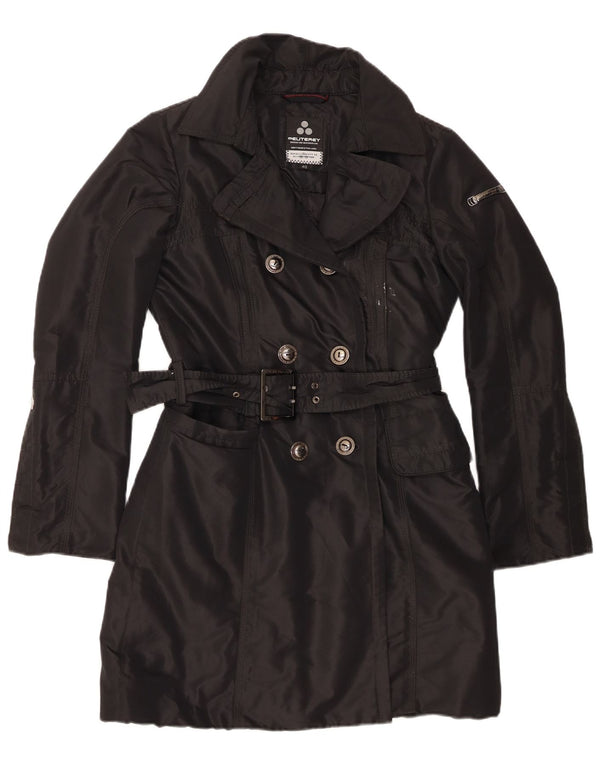 PEUTEREY Womens Double Breasted Coat IT 40 Small Black Polyester