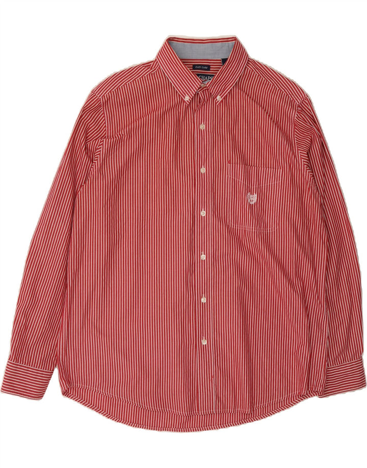 CHAPS Mens Shirt Large Red Striped Cotton Vintage Chaps and Second-Hand Chaps from Messina Hembry 