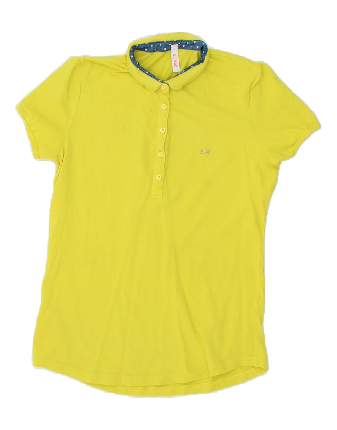 SUN68 Womens Polo Shirt UK 14 Large Yellow Vintage Sun68 and Second-Hand Sun68 from Messina Hembry 