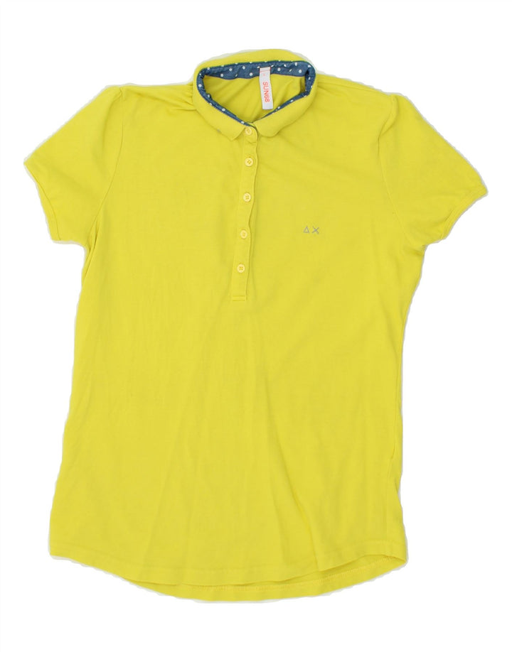 SUN68 Womens Polo Shirt UK 14 Large Yellow Vintage Sun68 and Second-Hand Sun68 from Messina Hembry 
