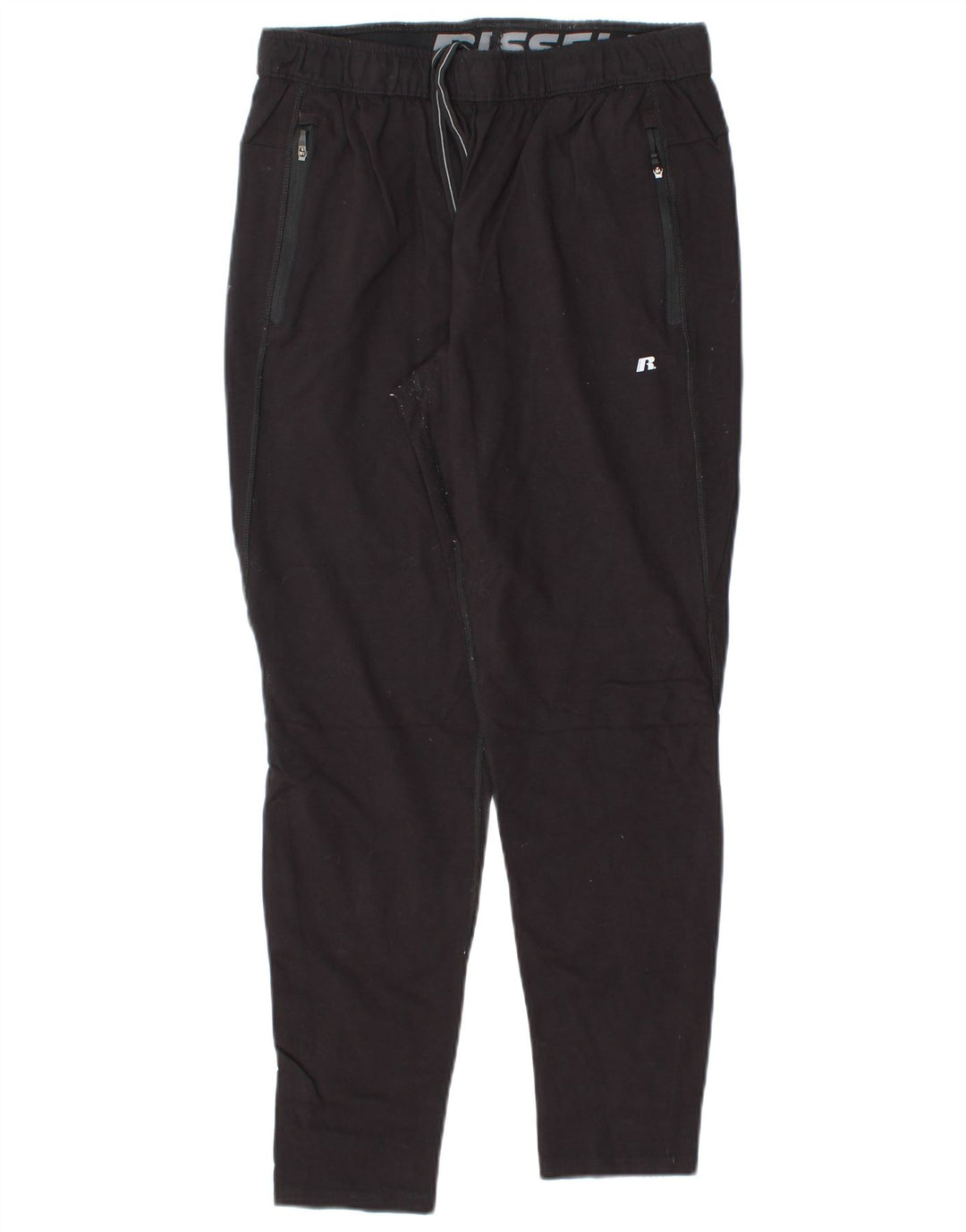 RUSSELL ATHLETIC Mens Tracksuit Trousers Medium  Black Rayon