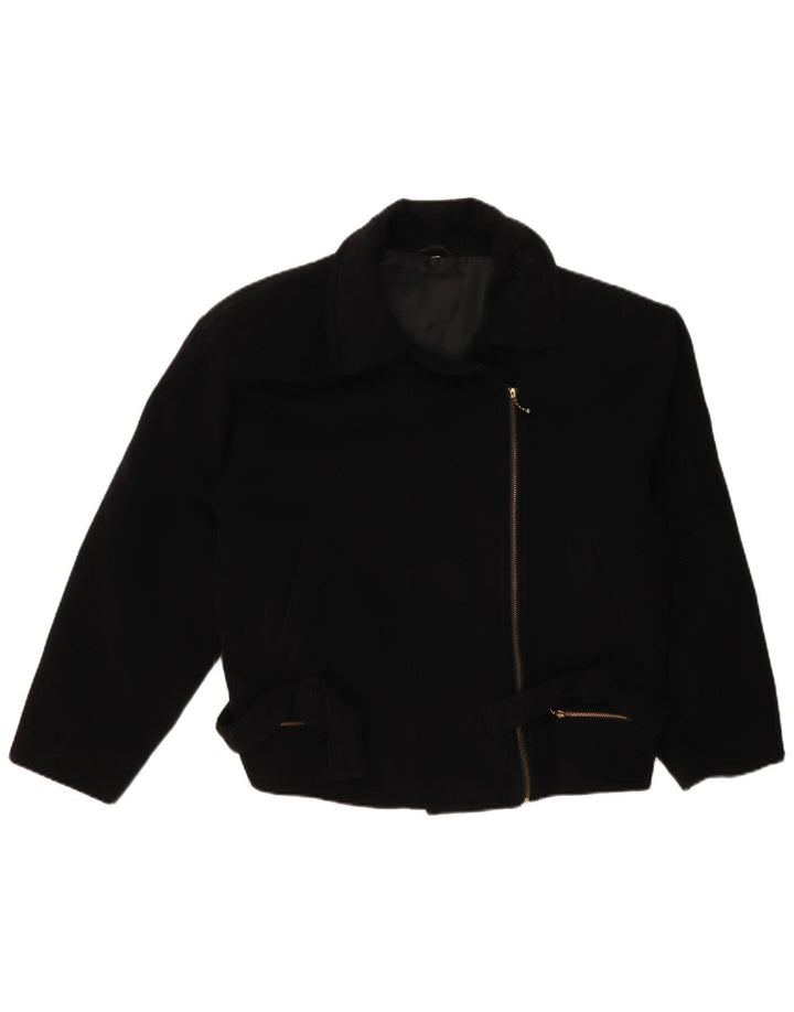 Vintage Womens Biker Jacket UK 14 Large Black