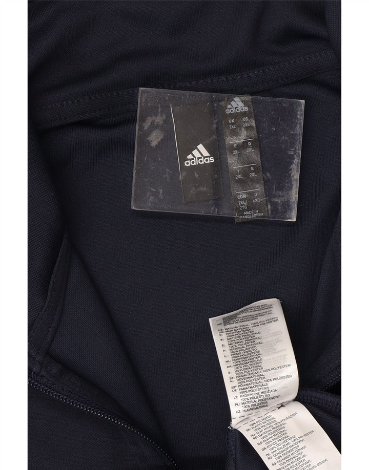 ADIDAS Mens Tracksuit Top Jacket 2XL Navy Blue Polyester
