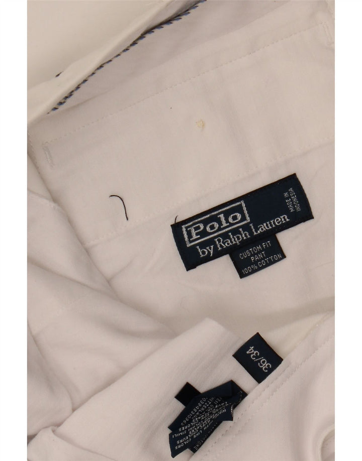 POLO RALPH LAUREN Womens Custom Fit Suit Trousers W36 L34 White Cotton