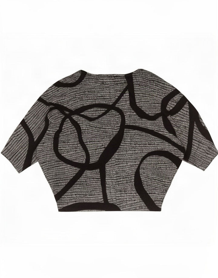 Phase Eight Womens Abstract Pattern Oversized Blouse Top UK 16 Large Black