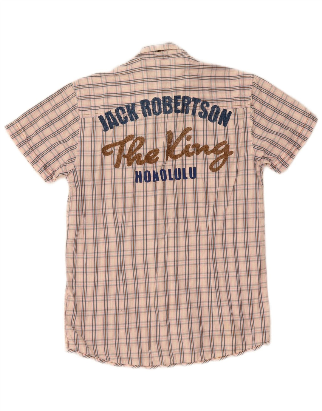 JACK & JONES Mens Graphic Short Sleeve Shirt Small Pink Check