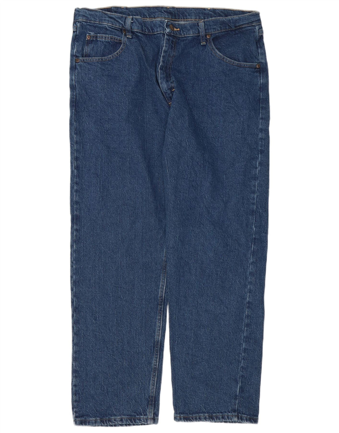 Wrangler Mens Regular Straight Jeans W38 L30 Blue Cotton