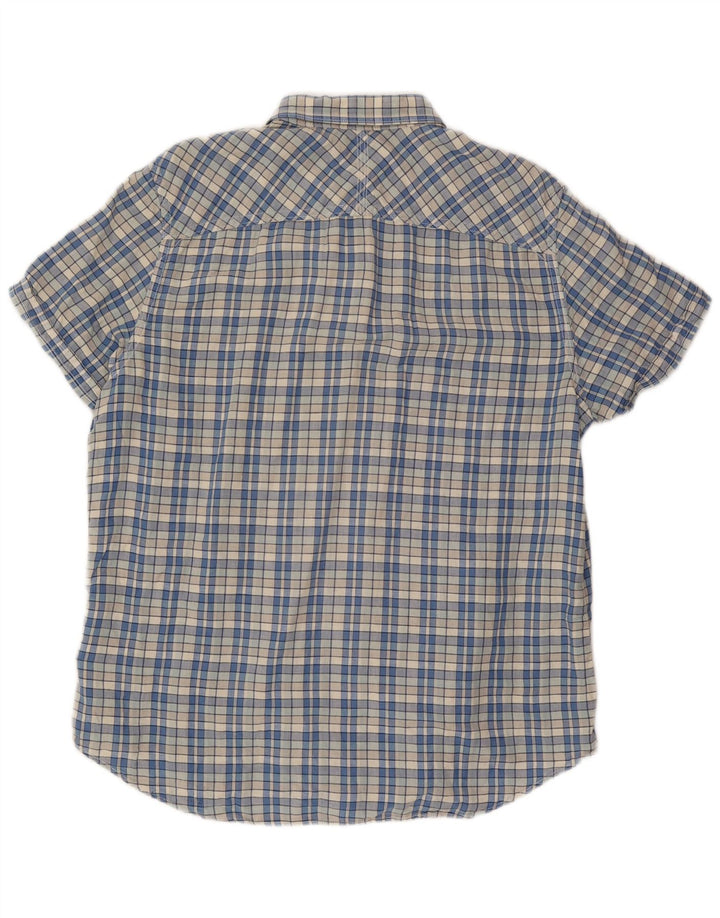 Timberland Mens Earthkeepers Slim Fit Short Sleeve Shirt 2XL Blue Check