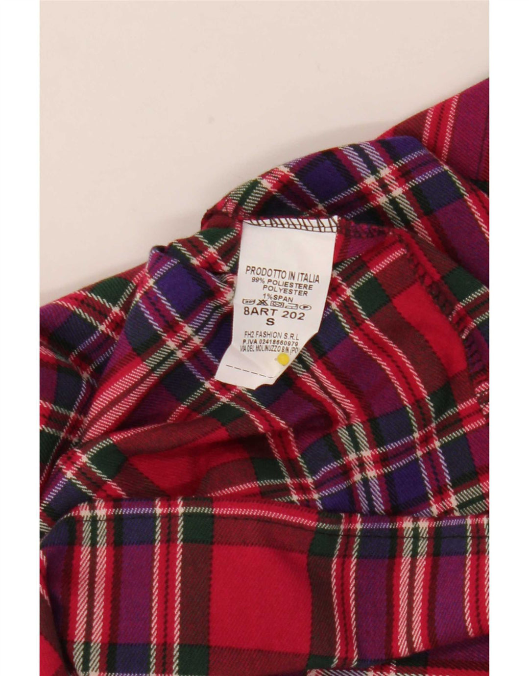 Vintage Womens Mini Pleated Skirt Small W25 Red Check Polyester