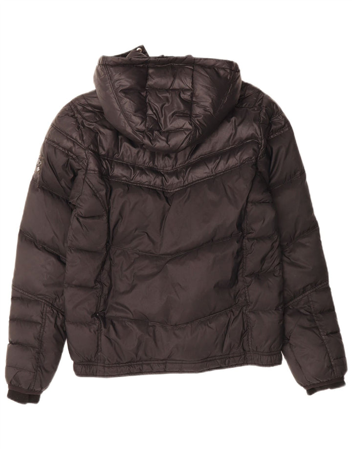 DIESEL Boys Hooded Padded Jacket 15-16 Years Black Nylon