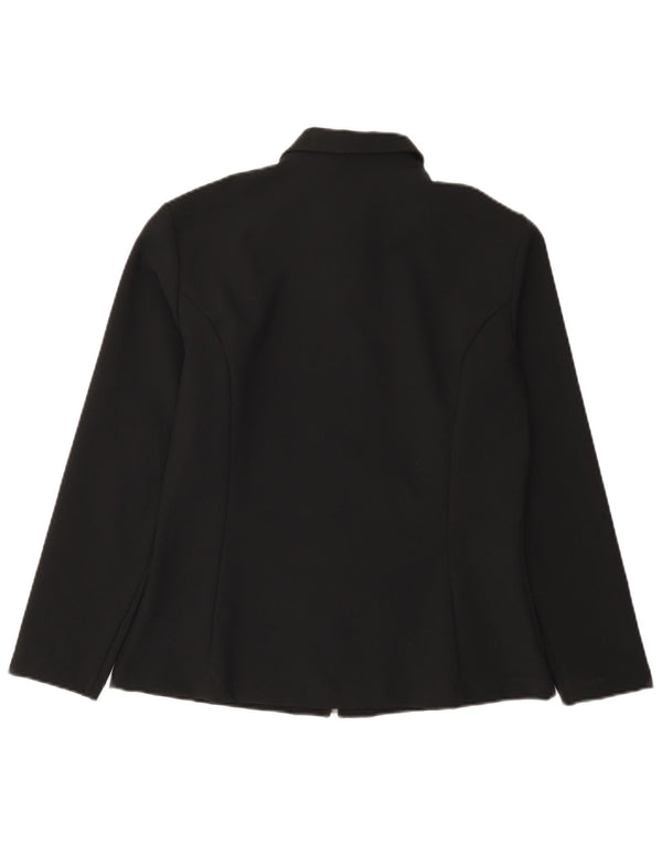 Benetton Womens Blazer Jacket IT 46 Large Black Polyester