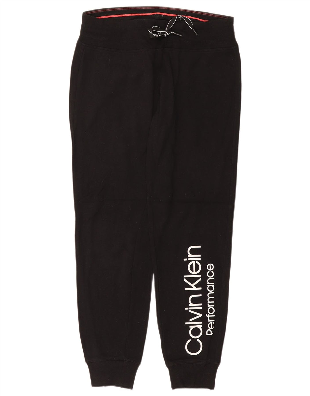 CALVIN KLEIN Womens Graphic Tracksuit Trousers Joggers UK 10 Small Black