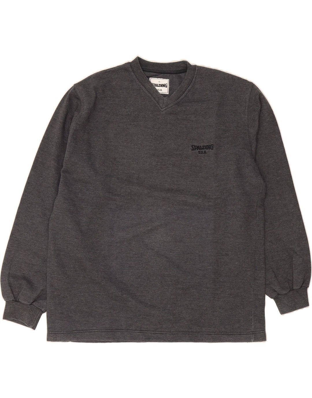 SPALDING Mens Sweatshirt Jumper XL Grey Cotton Vintage Spalding and Second-Hand Spalding from Messina Hembry 