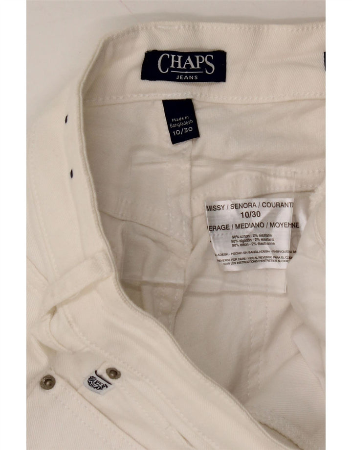 CHAPS Womens Slim Jeans US 10 Large W30 L30 White Cotton Vintage Chaps and Second-Hand Chaps from Messina Hembry 