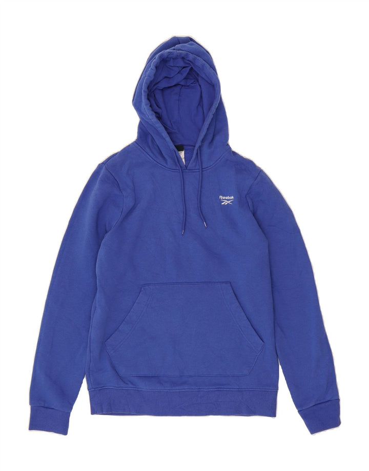 REEBOK Mens Hoodie Jumper Small Blue Cotton Vintage Reebok and Second-Hand Reebok from Messina Hembry 