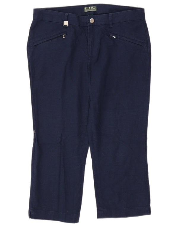 Ralph Lauren Womens Capri Trousers US 6 Medium W33 L21 Navy Blue Cotton