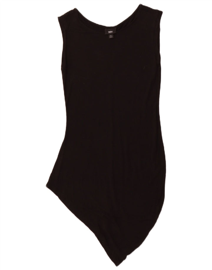MOSSIMO Womens Sleeveless Asymmetrical Dress UK 8 Small Black Rayon