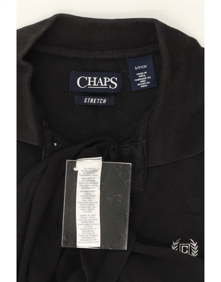 CHAPS Mens Polo Shirt Small Black Cotton Vintage Chaps and Second-Hand Chaps from Messina Hembry 