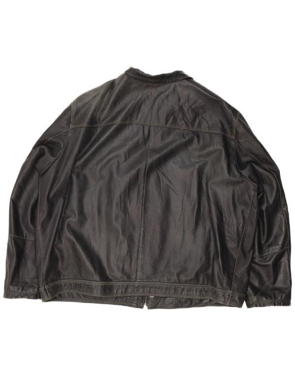 Vintage Mens Leather Jacket UK 44 2XL Black