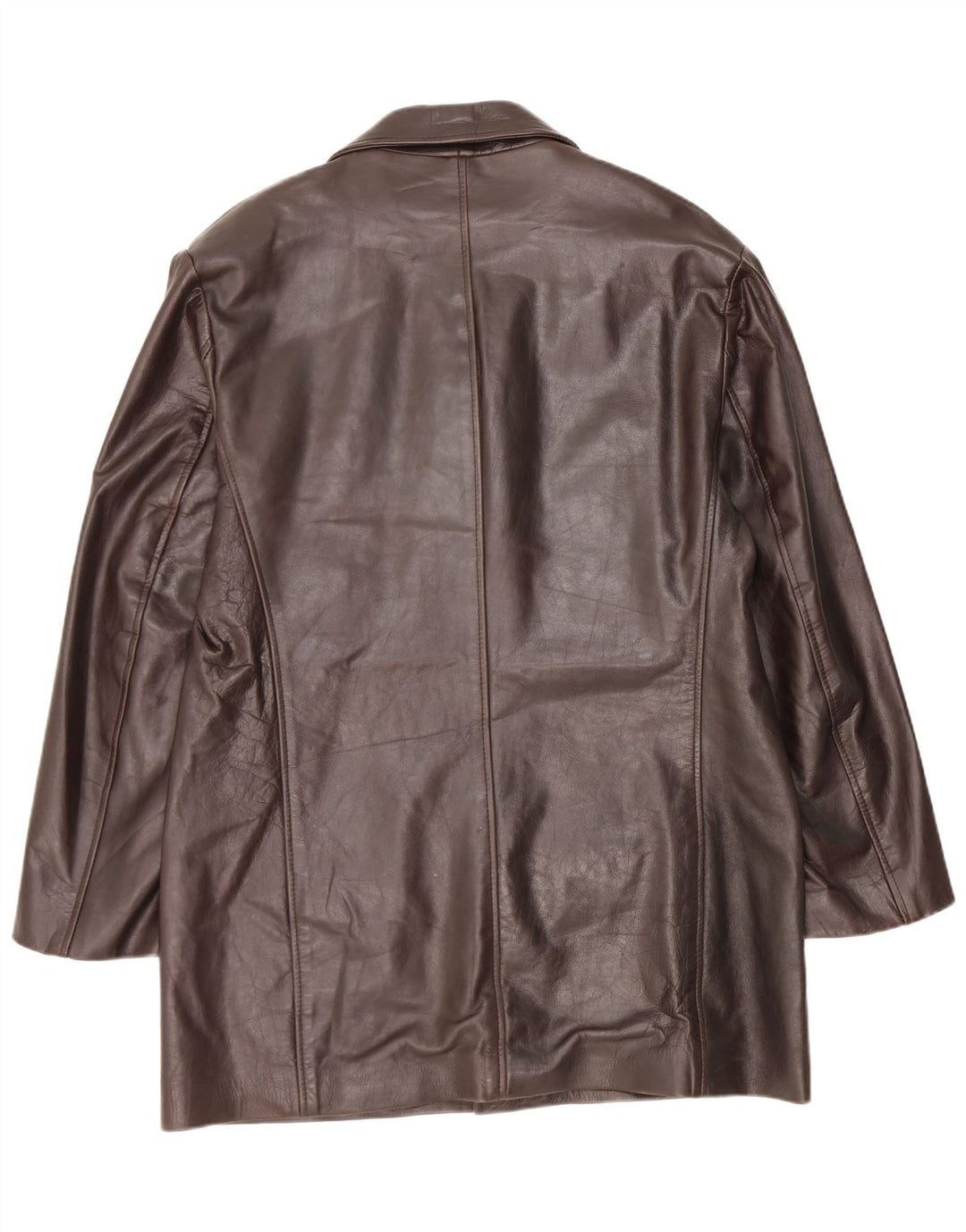 Vintage Womens Leather Coat UK 18 XL Brown