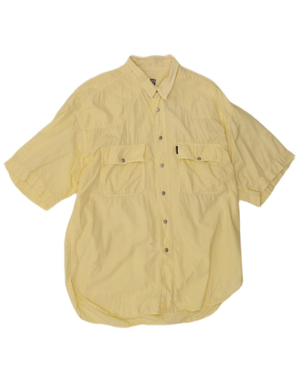 Cassuci Mens Short Sleeve Shirt XL Yellow Cotton