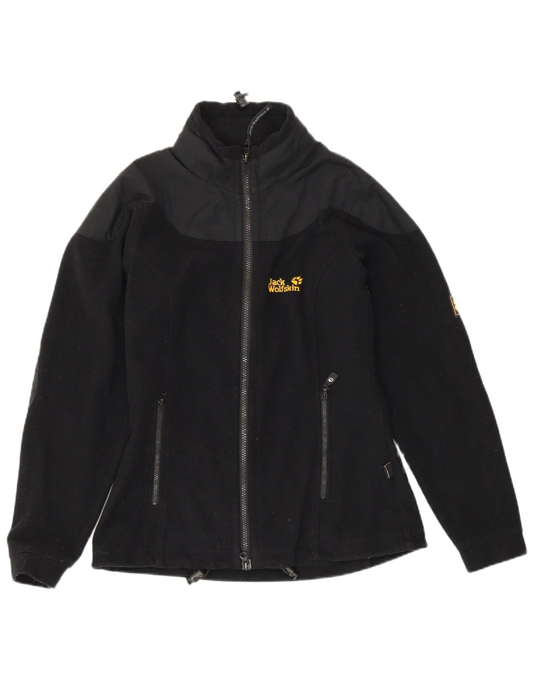 JACK WOLFSKIN Womens Oversized Fleece Jacket UK 10 Small Black Colourblock