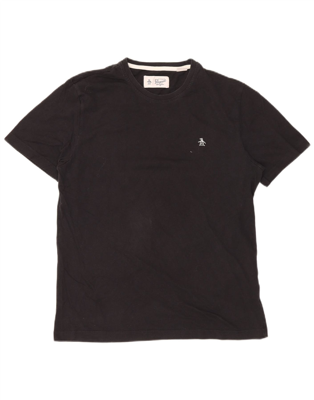 PENGUIN Mens T-Shirt Top Large Black Cotton