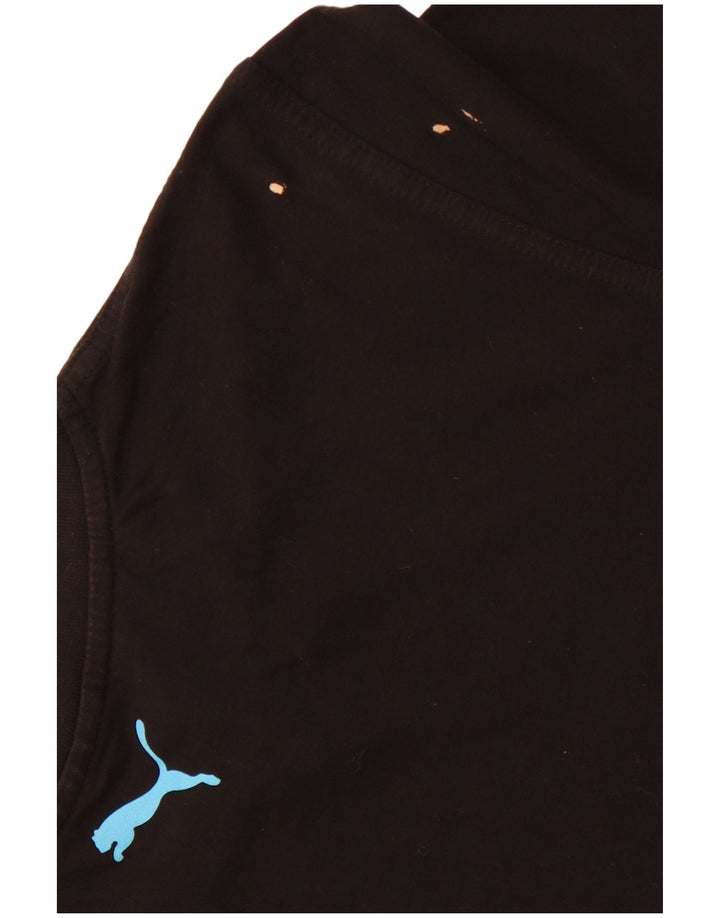 PUMA Womens Graphic T-Shirt Top UK 10 Small Black Cotton