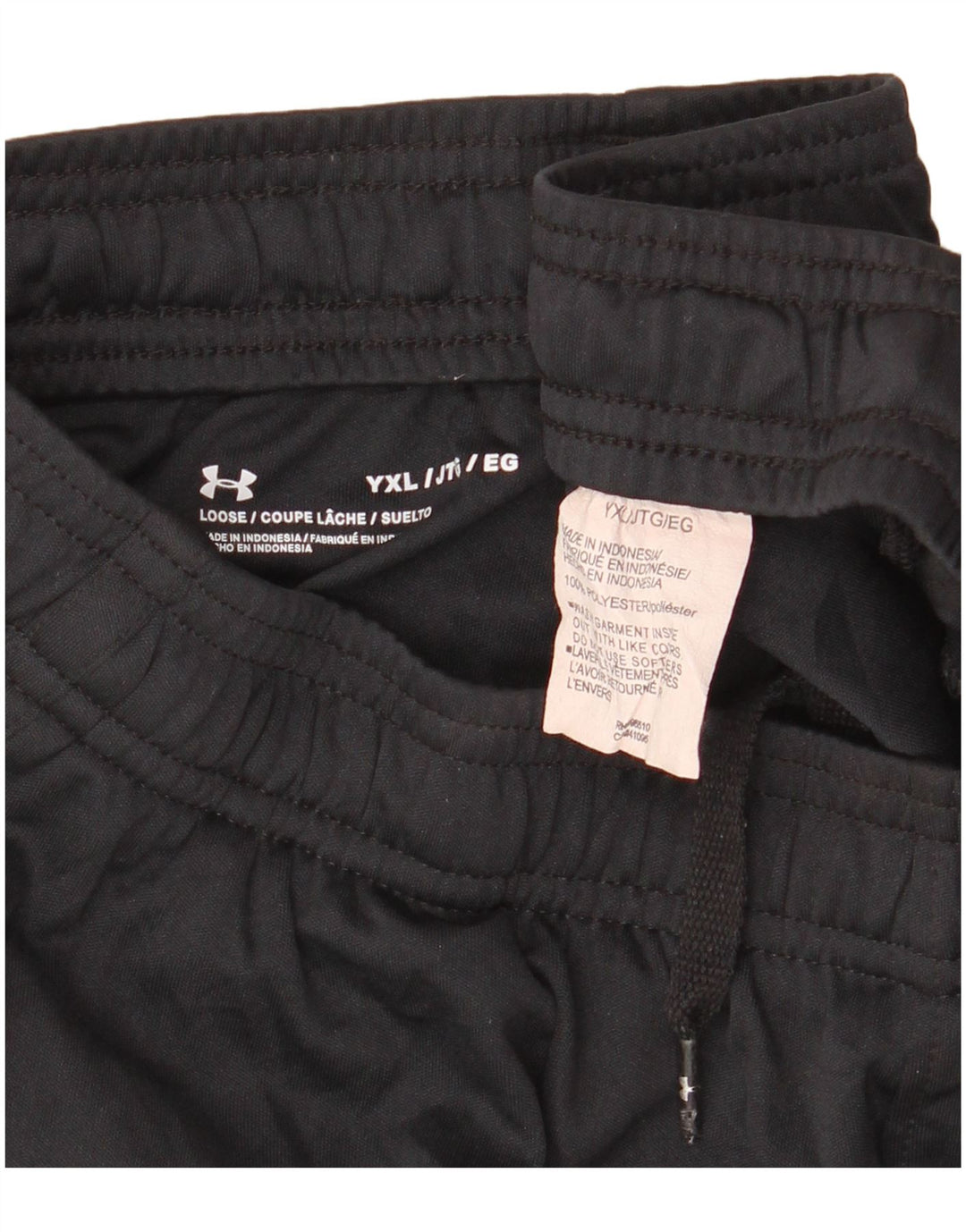 UNDER ARMOUR Boys Abstract Pattern Sport Shorts 13-14 Years XL Black