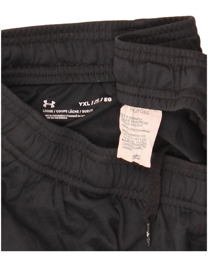 UNDER ARMOUR Boys Abstract Pattern Sport Shorts 13-14 Years XL Black